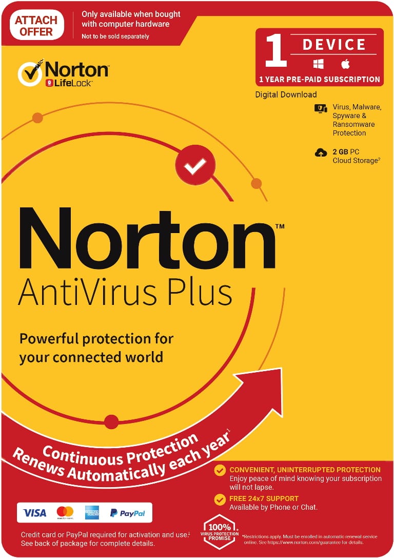 Norton Nav Plus 2GB 1U 1D 1Y Attach ENR DVDSL