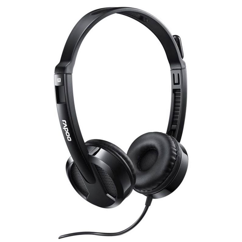 Rapoo H100 Wired Stereo 3.5mm Headsets - Black