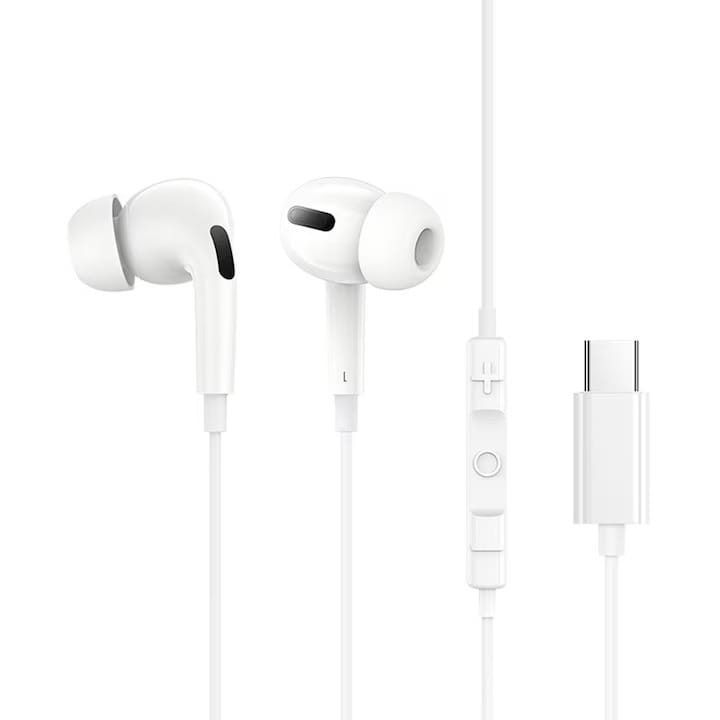 Baseus Encok CZ18 In-Ear Noise Isolation Wired Earphones With Noiseless HD Microphone - Moon White