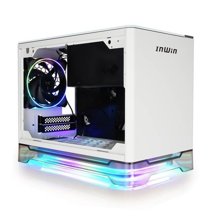 InWin A1 PLUS ARGB Qi Charger TG Mini-ITX Case with 650W 80+ Gold Power  Supply White