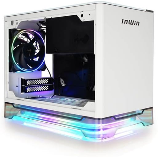 InWin A1 PLUS ARGB Qi Charger TG Mini-ITX Case with 650W 80+ Gold Power Supply White
