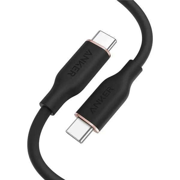 Anker 643 PowerLine III Flow Silicone USB-C to USB-C 6ft Cable Black