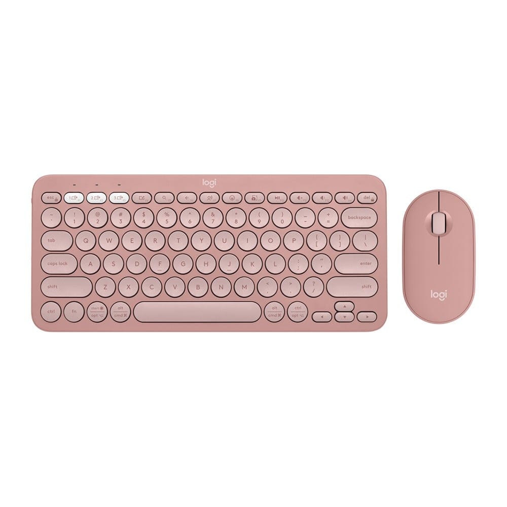 Logitech Pebble 2 Combo Wireless Keyboard Mouse - Tonal Rose