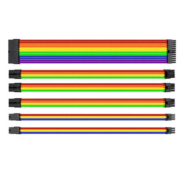 Thermaltake TtMod Sleeve Cable (Cable Extension) – Rainbow (AC-049-CNONAN-A1)