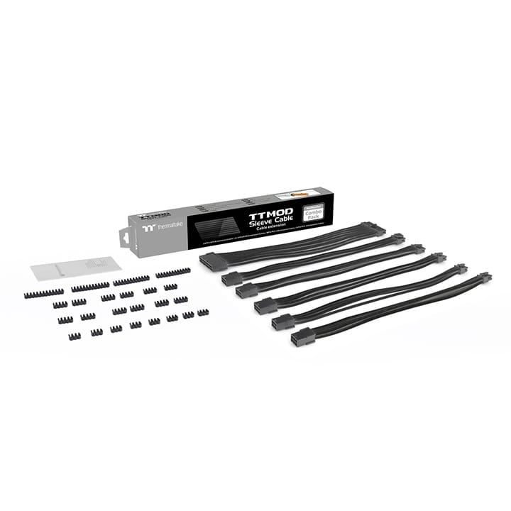 Thermaltake TtMod Sleeved PSU Extension Cable Extension Set V2 - Black