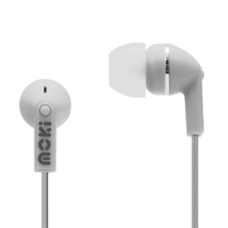 Moki Dots Noise Isolation 3.5mm Wired Earbuds - White