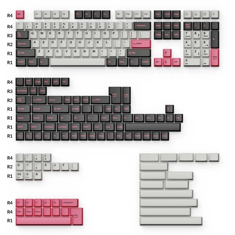 Keychron Cherry Profile Double-Shot PBT Full Set Keycaps - Pink