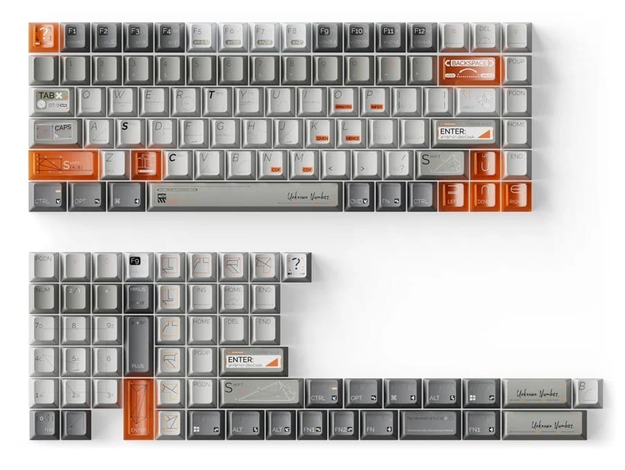 Keychron Unknown Number Mint Cherry Profile Dye-Sub Full PBT Keycaps - 141 Keys