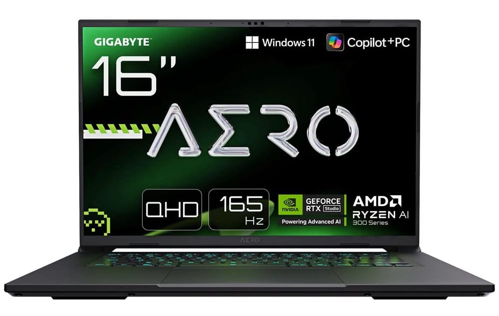(Ex-Demo) Gigabyte AERO X16 1WH 16" WQXGA 165Hz IPS Laptop, Ryzen AI 7 350, 16GB RAM, 1TB SSD, RTX 5070, Windows 11 Home