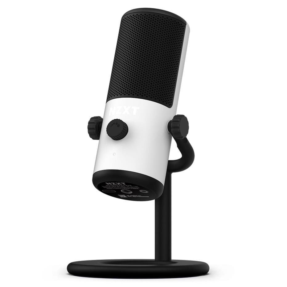 NZXT Capsule Mini Gaming Microphone With Unidirectional Cardioid Polar Pattern - Matte White