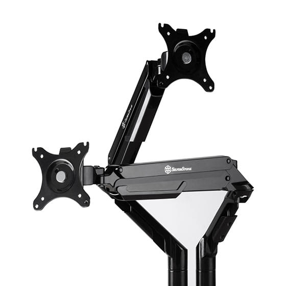 SilverStone SST-ARM21B Gas Spring Swing Dual Monitor Mount
