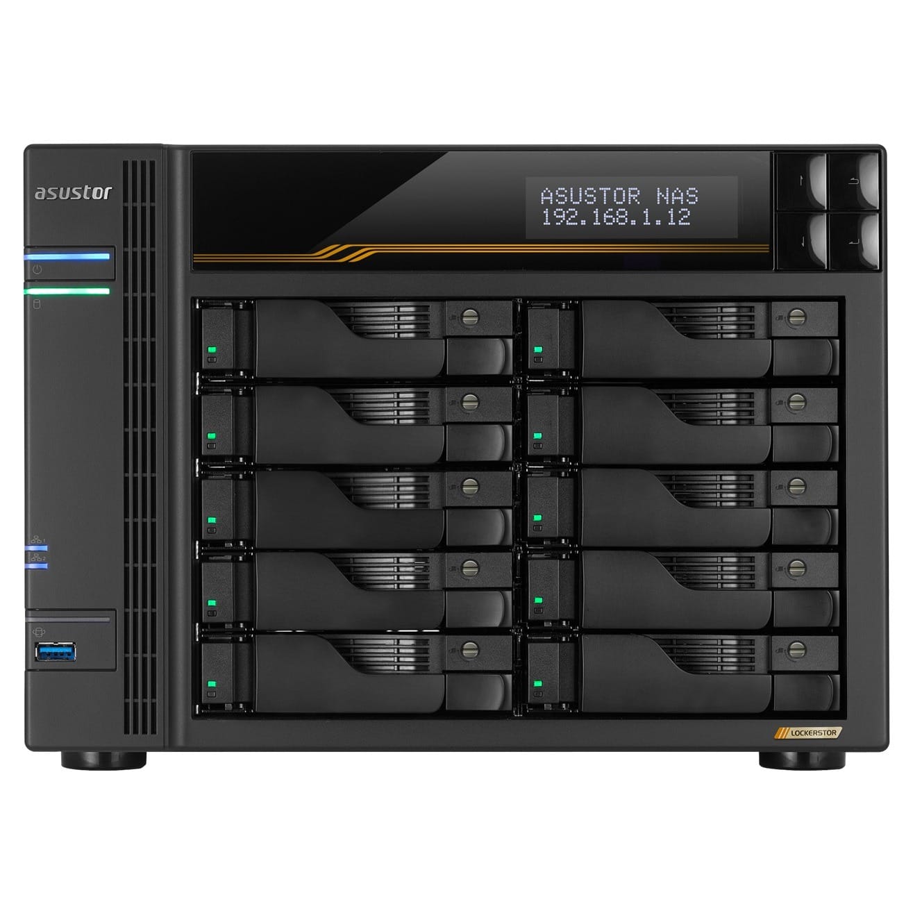 Asustor LOCKERSTOR 10 Gen3 10-Bay No Disk Ryzen V3C14 Quad-Core 2.3GHz 16GB NAS