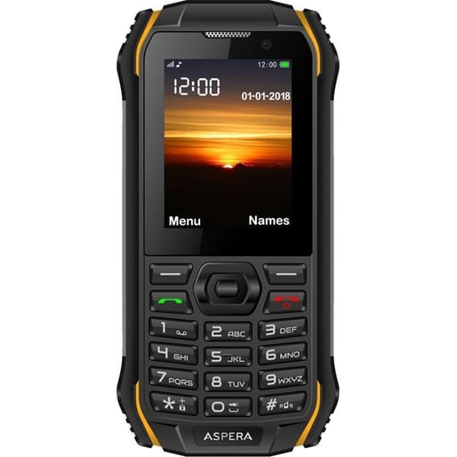 Aspera R32 (3G, Rugged Phone, Keypad, IP68) - Black