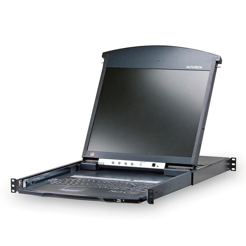 ATEN 16-Port Cat 5 Dual Rail 19 LCD KVM over IP Switch with Daisy-Chain Port1