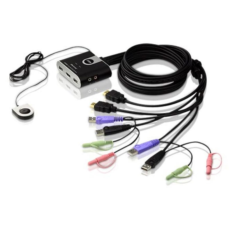 ATEN 2 Port USB 2.0 HDMI Audio Cable KVM Switch
