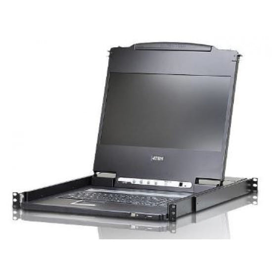 ATEN Single Rail USB DVI WideScreen Full HD 17.3" LCD Console with USB Peripheral Support