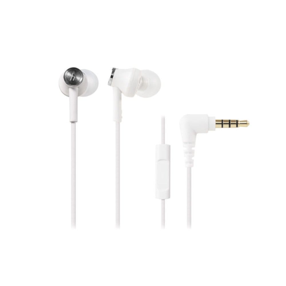 AudioTechnica In-Ear Headphones With Mic And Button Control For Smartphone - White