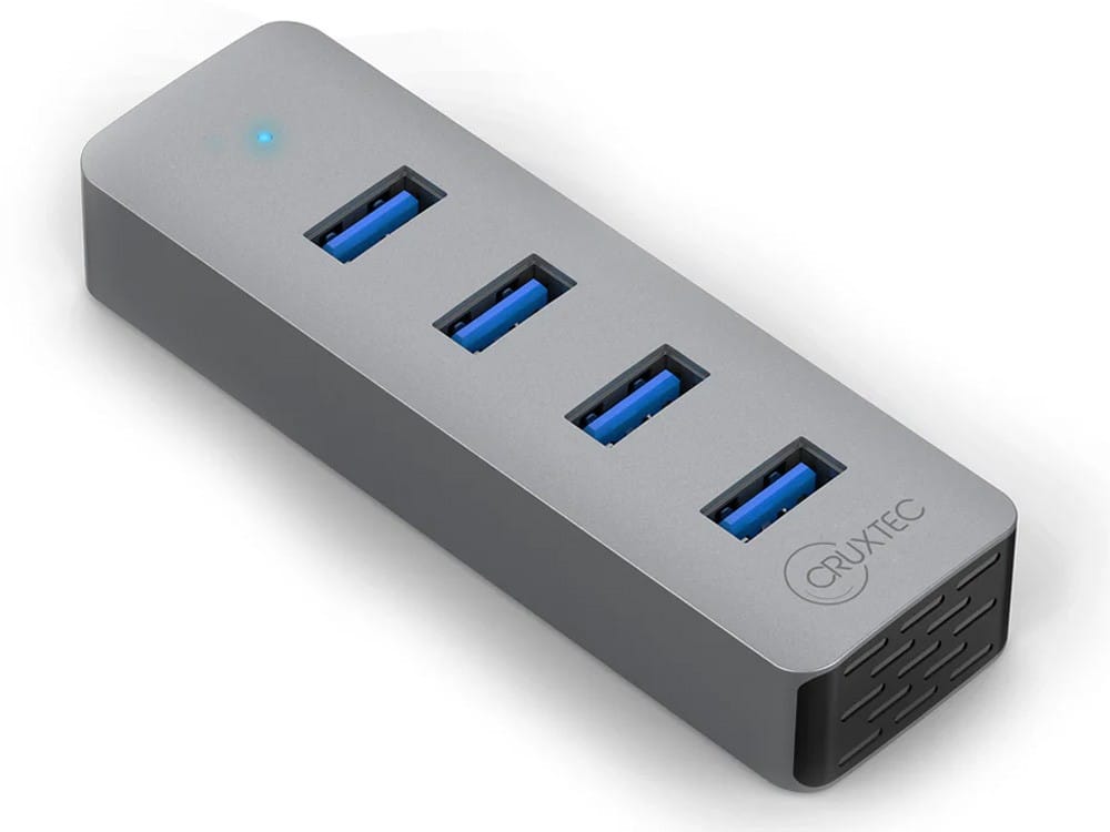 Cruxtec 4-Port USB 3.0 Hub with Type-C Power Port