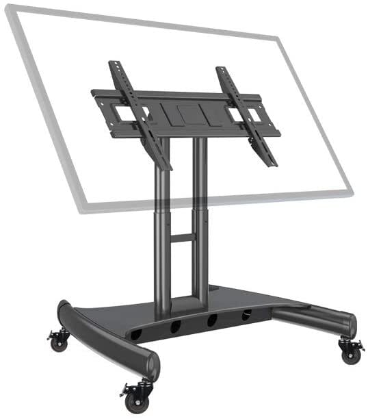 North Bayou Steel Steel TV Mobile Cart: AVA50 Reduced Height Tilting Mobile TV Stand - Black