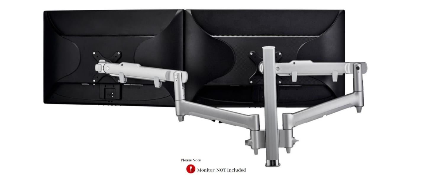 Atdec Dual Dynamic Desk Mount Silver