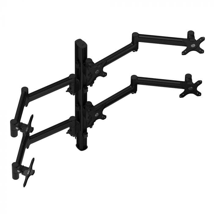 Atdec Six Monitor Arm 750mm Post Desk Mount - Black