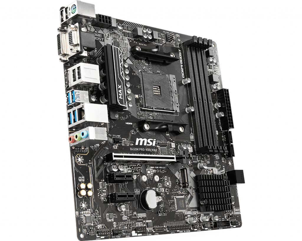 MSI PRO-VDH Max AMD B450 AM4 Micro-ATX Motherboard