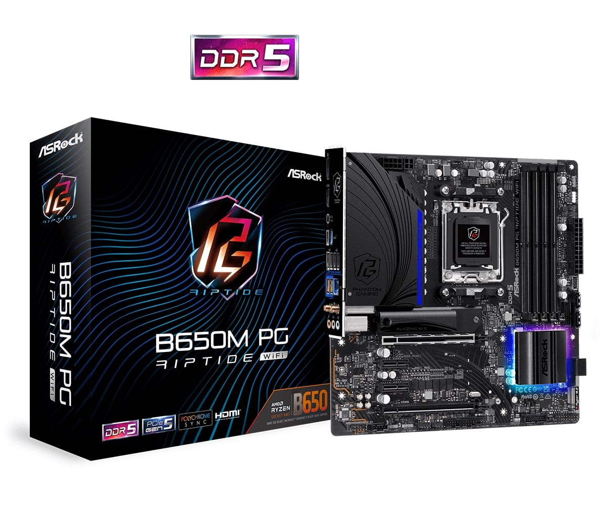 AsRock B650M PG Riptide WiFi Micro-ATX AM5 Motherboard