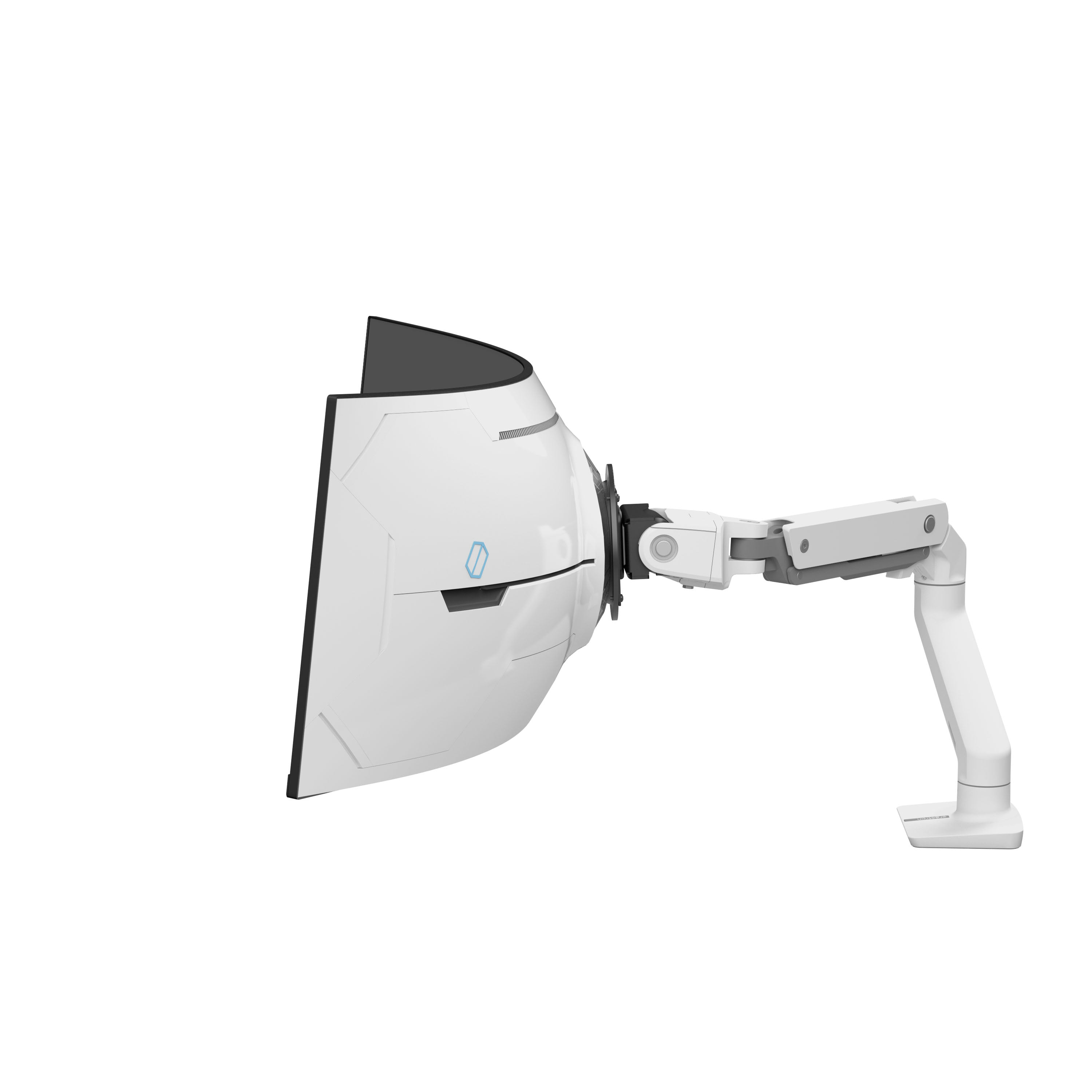 Ergotron HX Desk Monitor Arm With Very Heavy Duty Pivot Desk - White