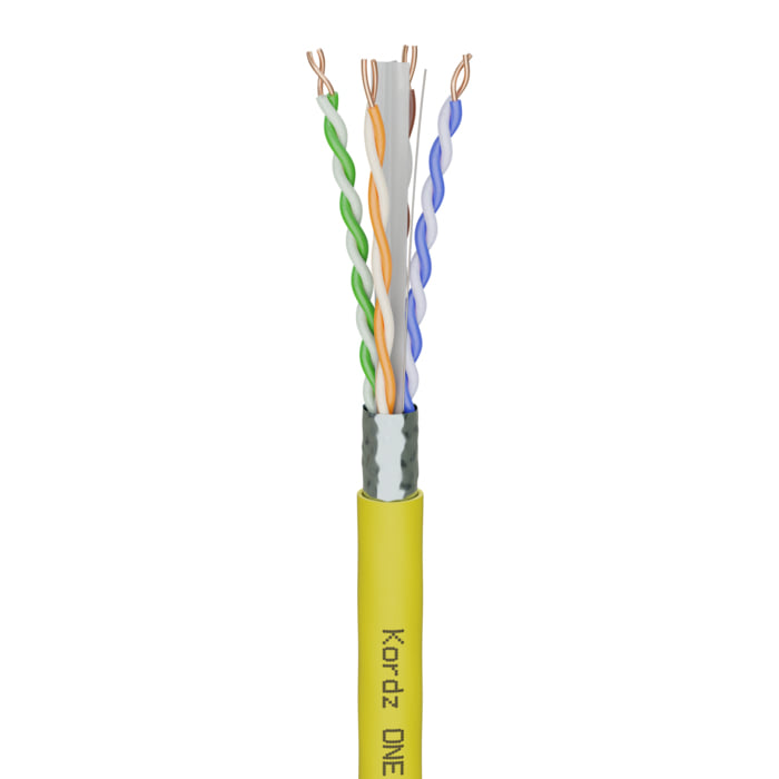 Kordz ONE CAT6A F/UTP Cable 305m Spool - Yellow