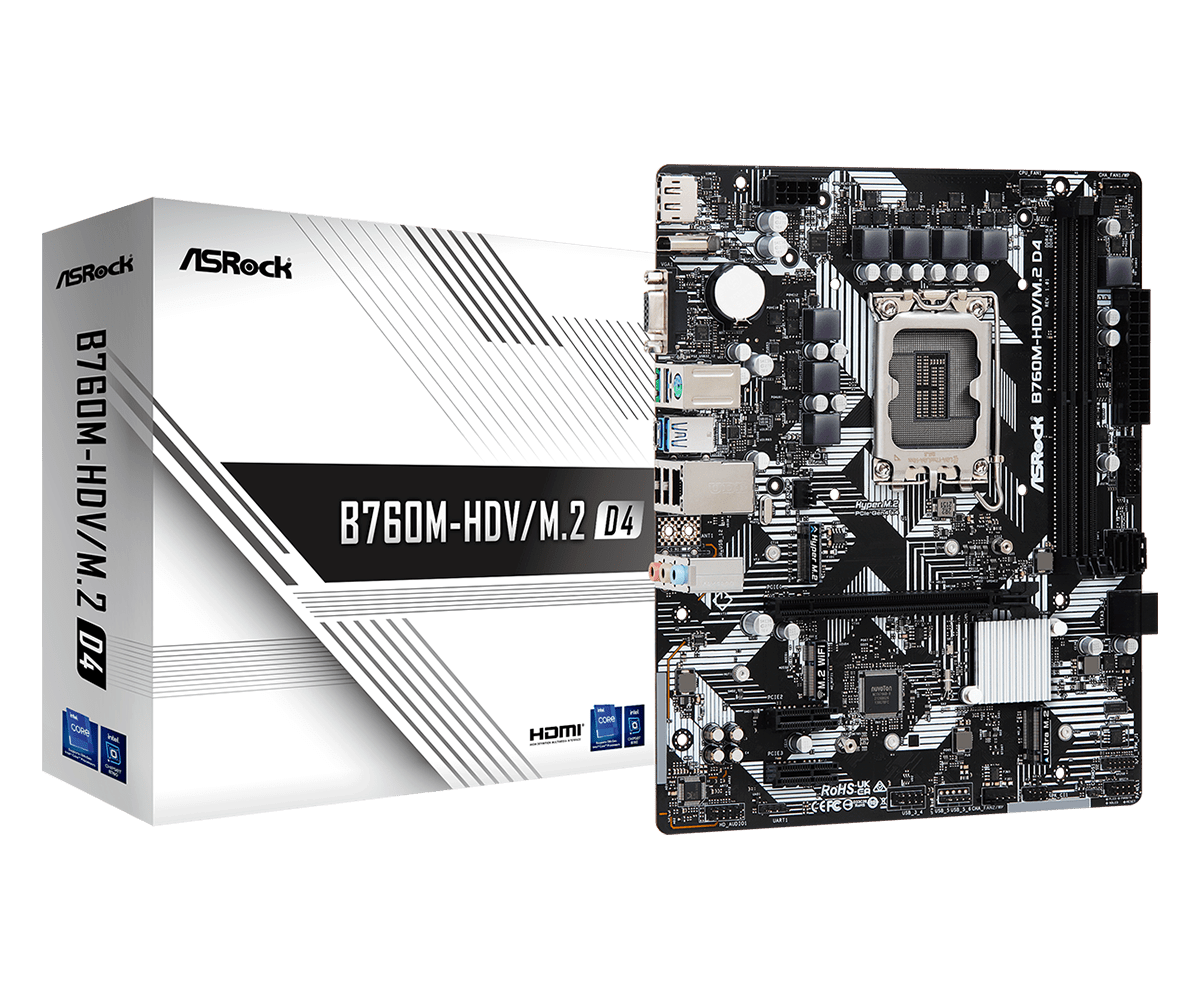 AsRock B760M-HDV/M.2 D4 Micro-ATX Motherboard