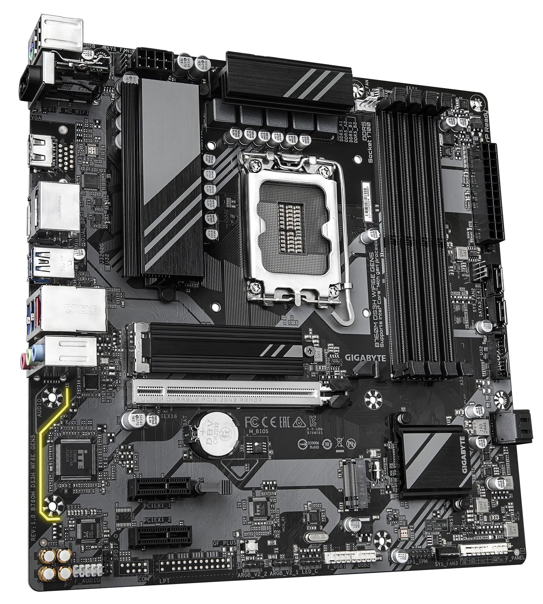 Gigabyte B760M DS3H WIFI6E Gen5 LGA 1700 Micro-ATX Motherboard