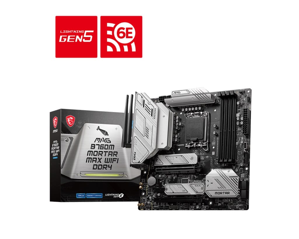 MSI B760M MORTAR MAX WIFI DDR4 Micro ATX Motherboard