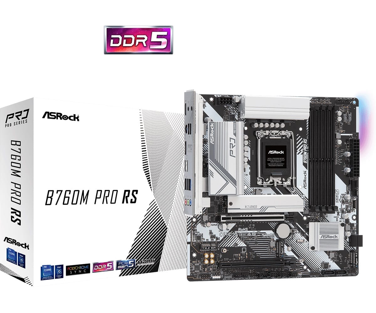 AsRock B760M PRO RS LGA 1700 Micro-ATX Motherboard