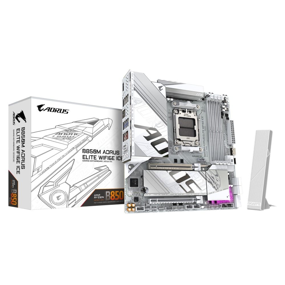 Gigabyte B850M AORUS ELITE WIFI6E ICE AM5 Micro-ATX Motherboard