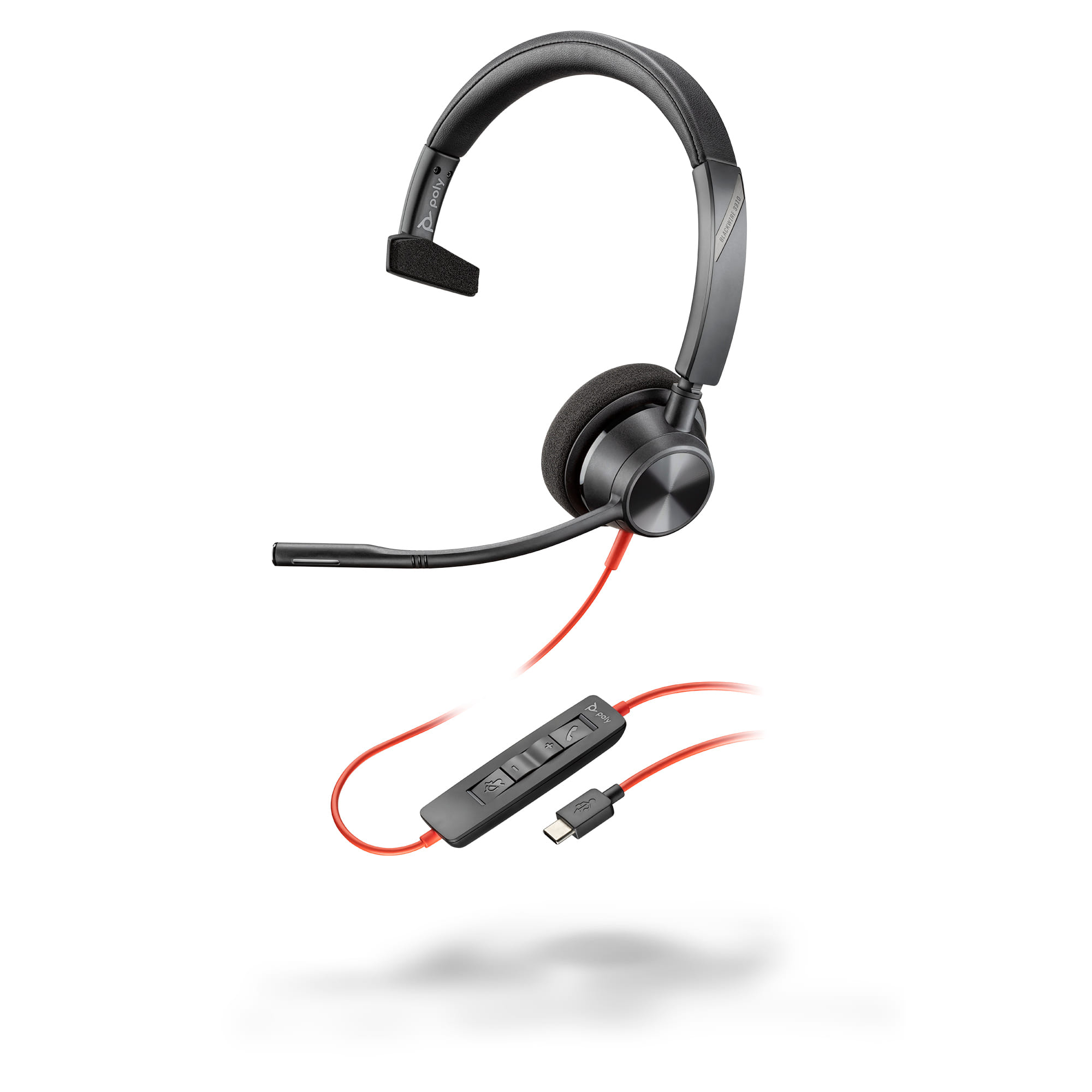 HP Poly BlackWire 3310 UC Mono USB-C Corded Headset