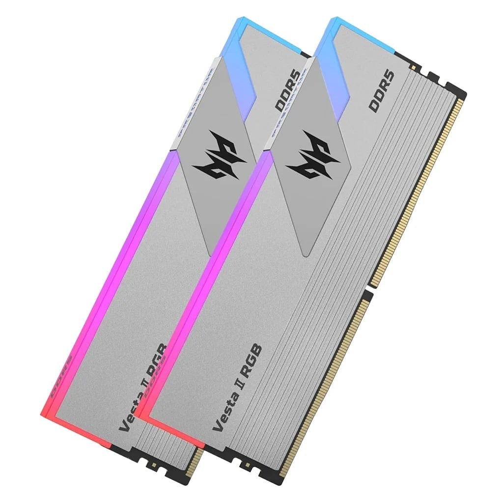 Predator Vesta II RGB 32GB (16GBx2) DDR5-6800 UDIMM Memory - Silver