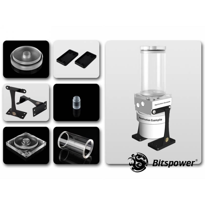 Bitspower Dual/Single D5 100mm Upgrade Kit - Clear/Clear