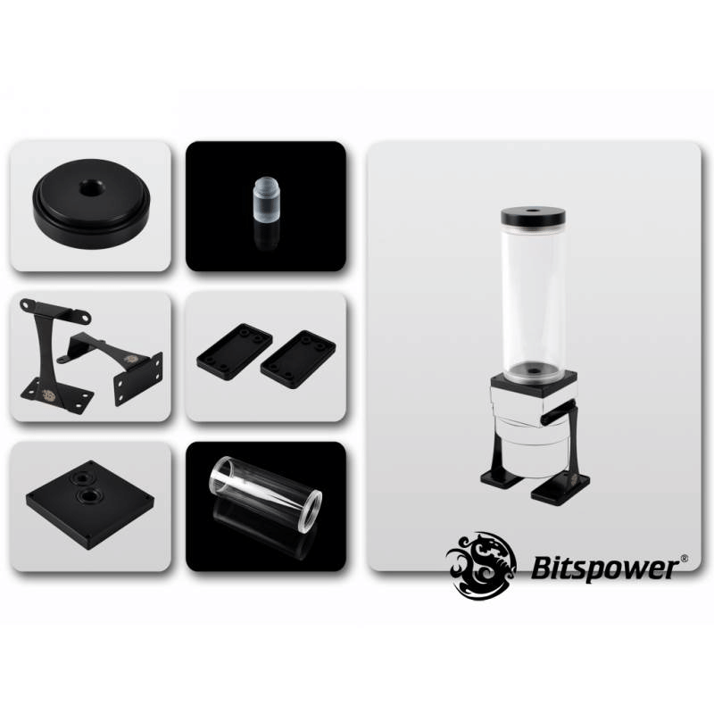 Bitspower Dual/Single D5 150mm Upgrade Kit - Black/Clear