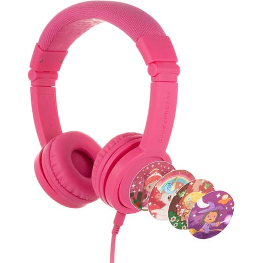 BuddyPhones Explore+ Foldable Headset With Inline Mic - Rose Pink