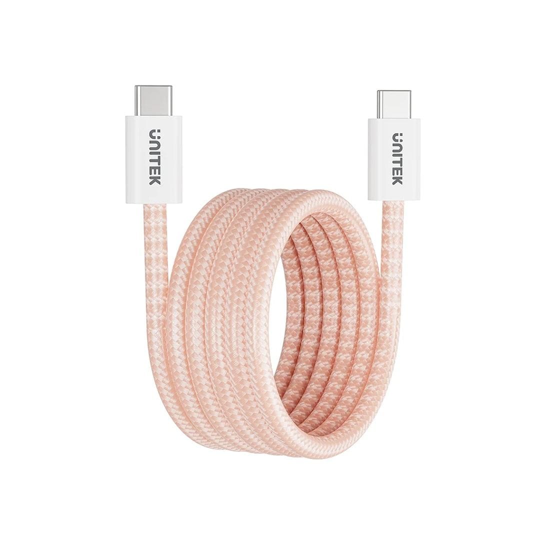 Unitek 100W Fast Charging Magnetic USB-C to USB-C 1m Cable - Pink