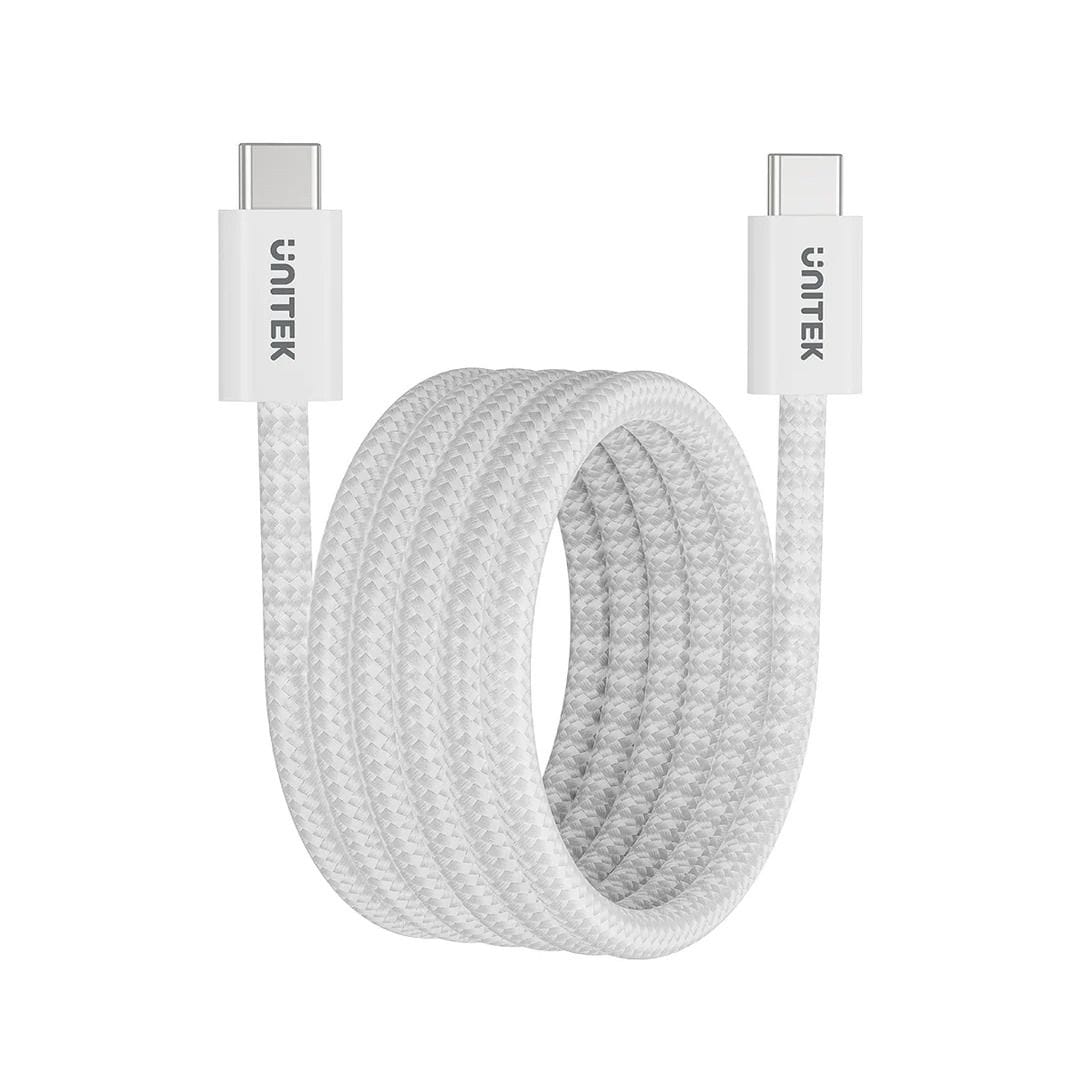 Unitek 100W Fast Charging Magnetic USB-C to USB-C 1m Cable - White