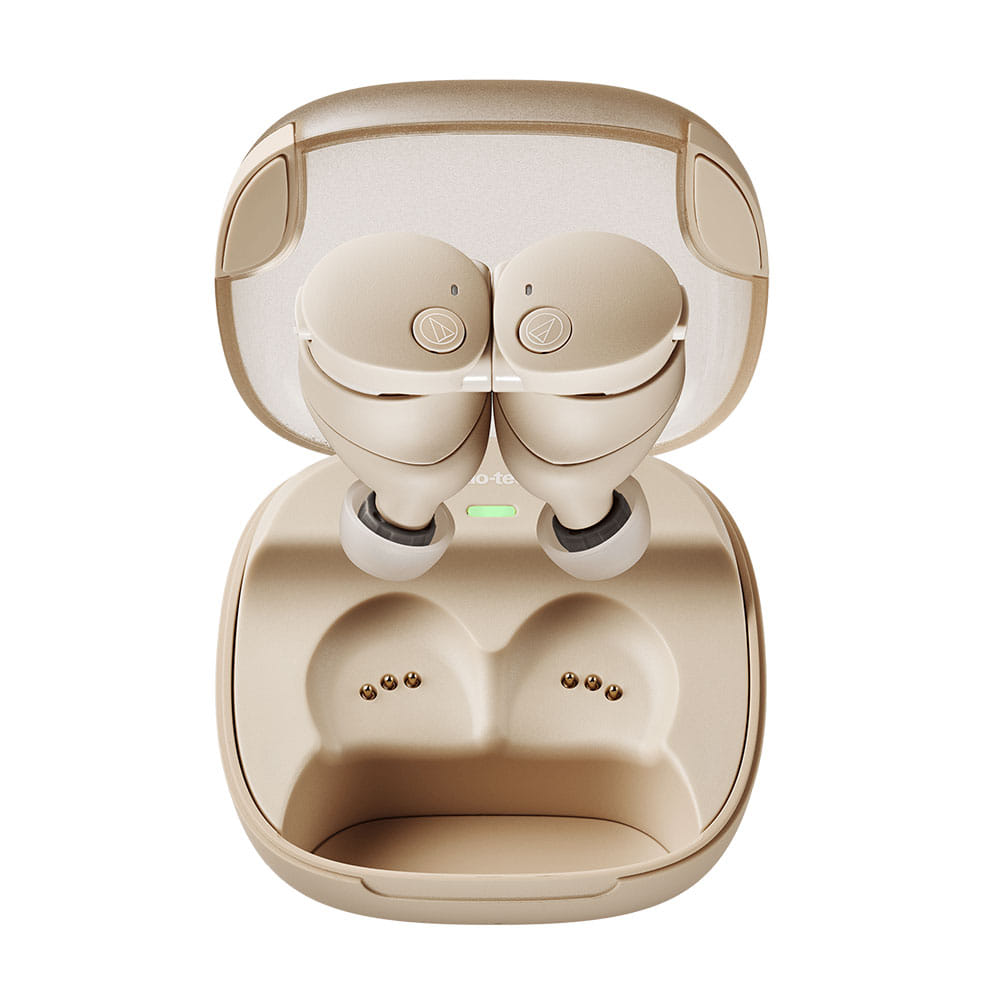 Audio-Technica Wireless with Active Noise Cancelling Earbuds - Beige