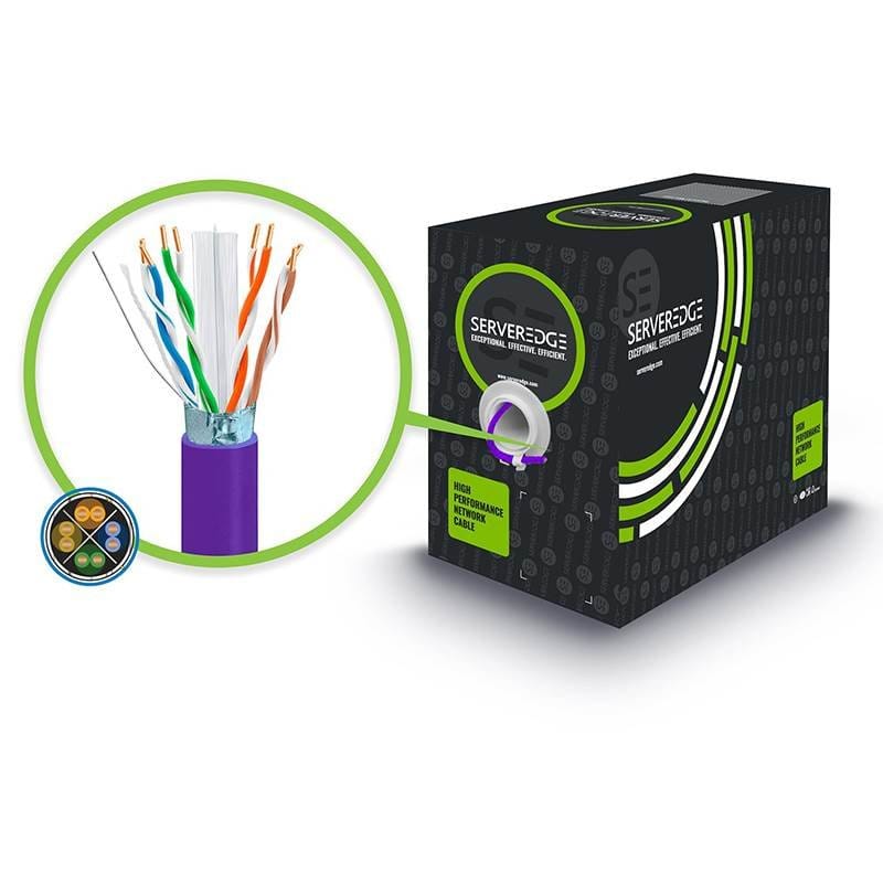 Serveredge CAT6A 305m Network Cable FUTP Solid LSZH 23AWG - Purple