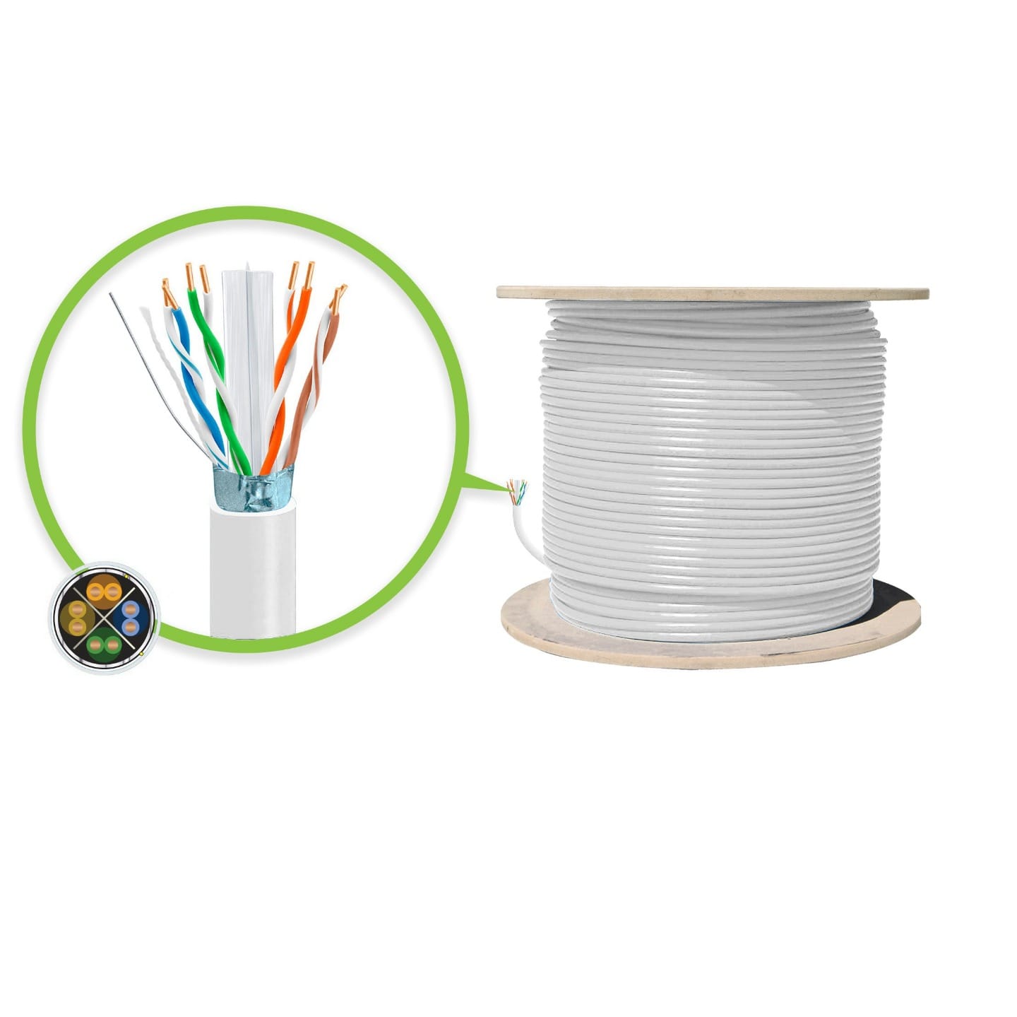 Serveredge CAT6A 305m Shielded Network Cable - White