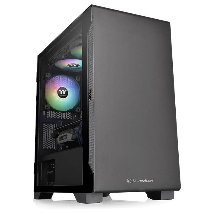 Thermaltake S100 Tempered Glass Micro-ATX Case - Black