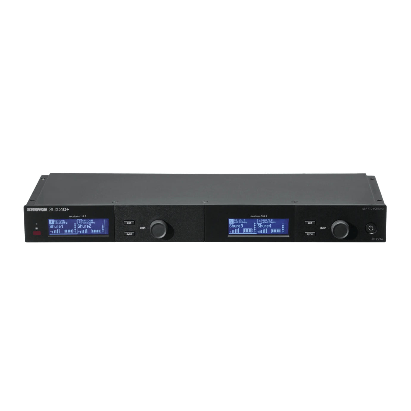 Shure SLXD4QDAN+ Quad Channel Reciever With Dante Audio