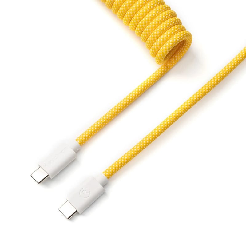 Keychron Custom Coiled Aviator Cable Straight - Yellow
