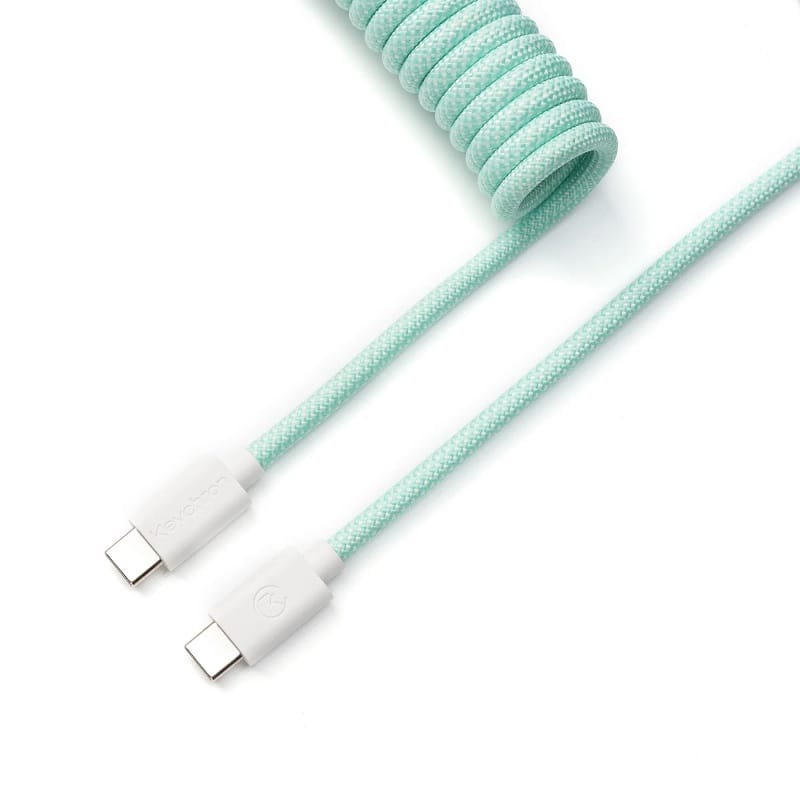 Keychron Custom Coiled Aviator Cable Straight - Mint