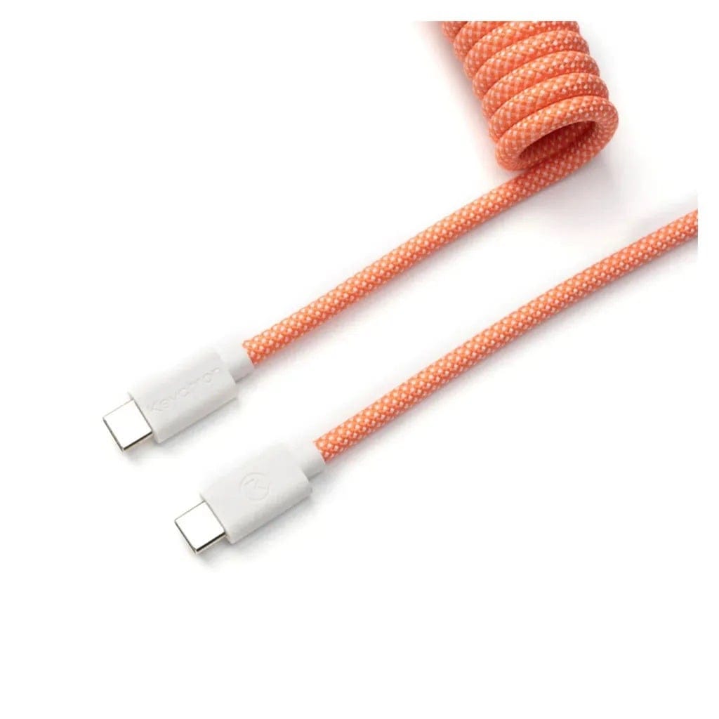 Keychron Coiled Aviator 8K Straight Connector Cable - Pink Orange