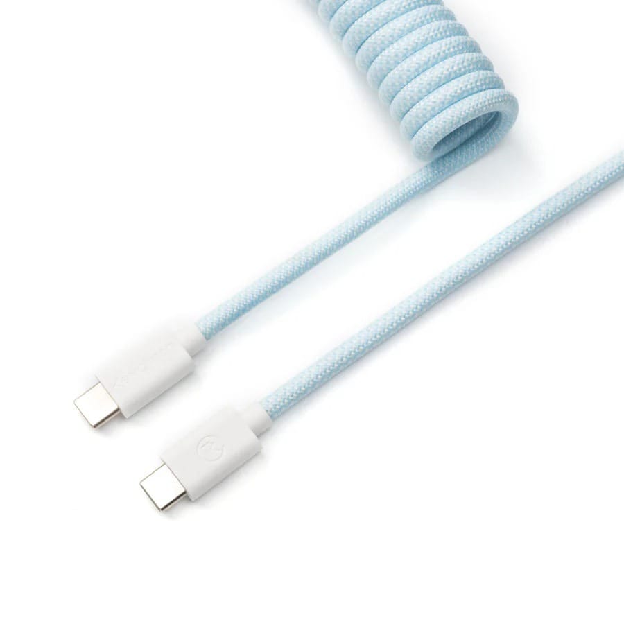 Keychron Coiled Aviator 8K Straight Connector Cable - Light Blue